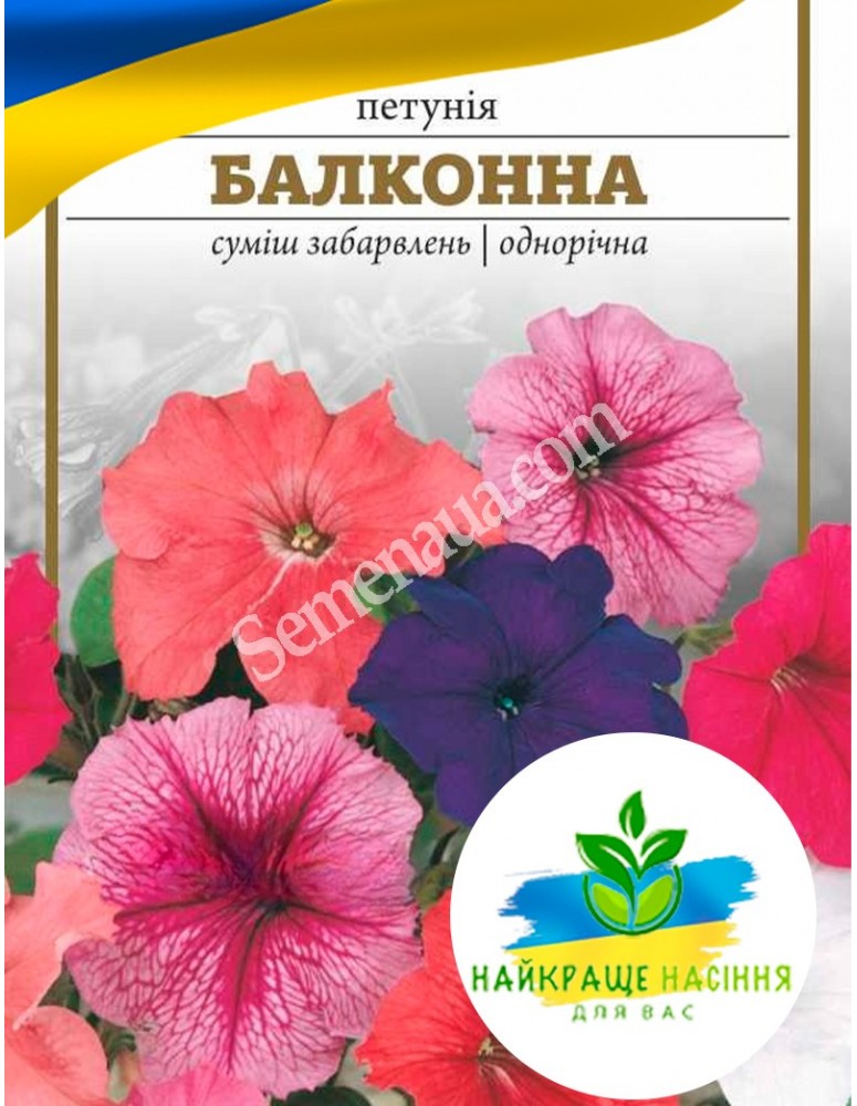 Квіти Петунія Балконна суміш забарвлень